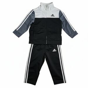 Adidas Baby Boys Tracksuit Set Black Grey White 12M